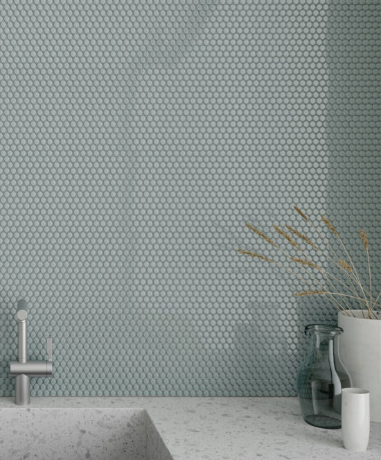 Shadow Penny Round Mosaic | Gramercy Kitchen and Bath