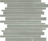 Smoke Random Strip Mosaic | Gramercy Kitchen and Bath