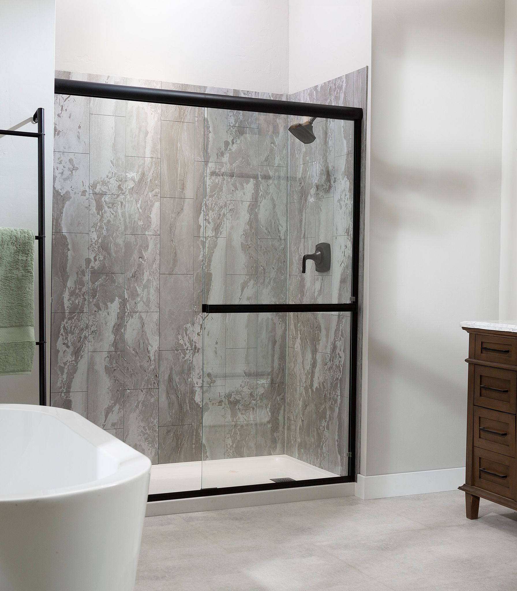 Smoky Sky Shower Wall Kit 30x60x78 | Gramercy Kitchen and Bath