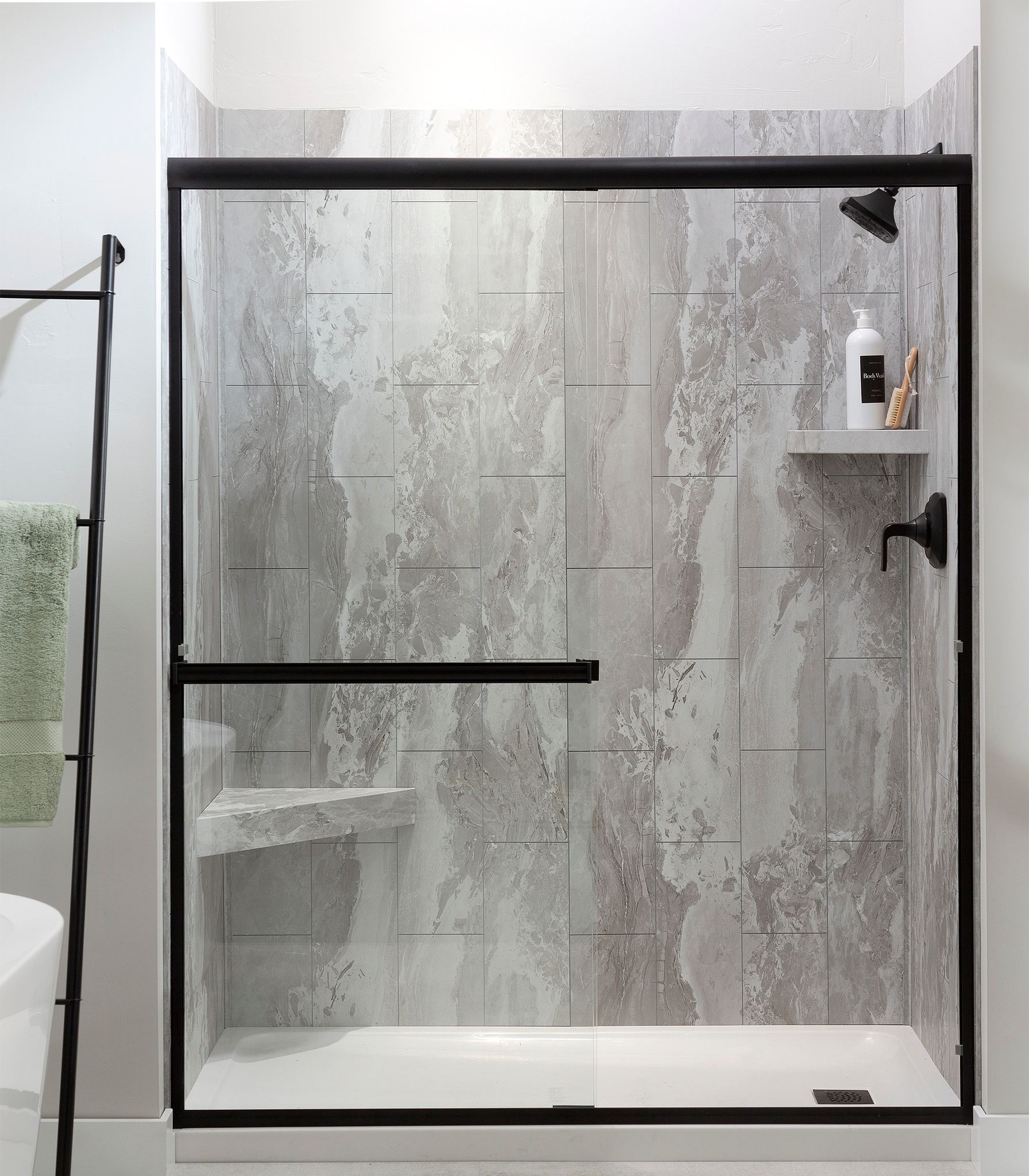 Smoky Sky Shower Wall Kit 32x60x78 | Gramercy Kitchen and Bath