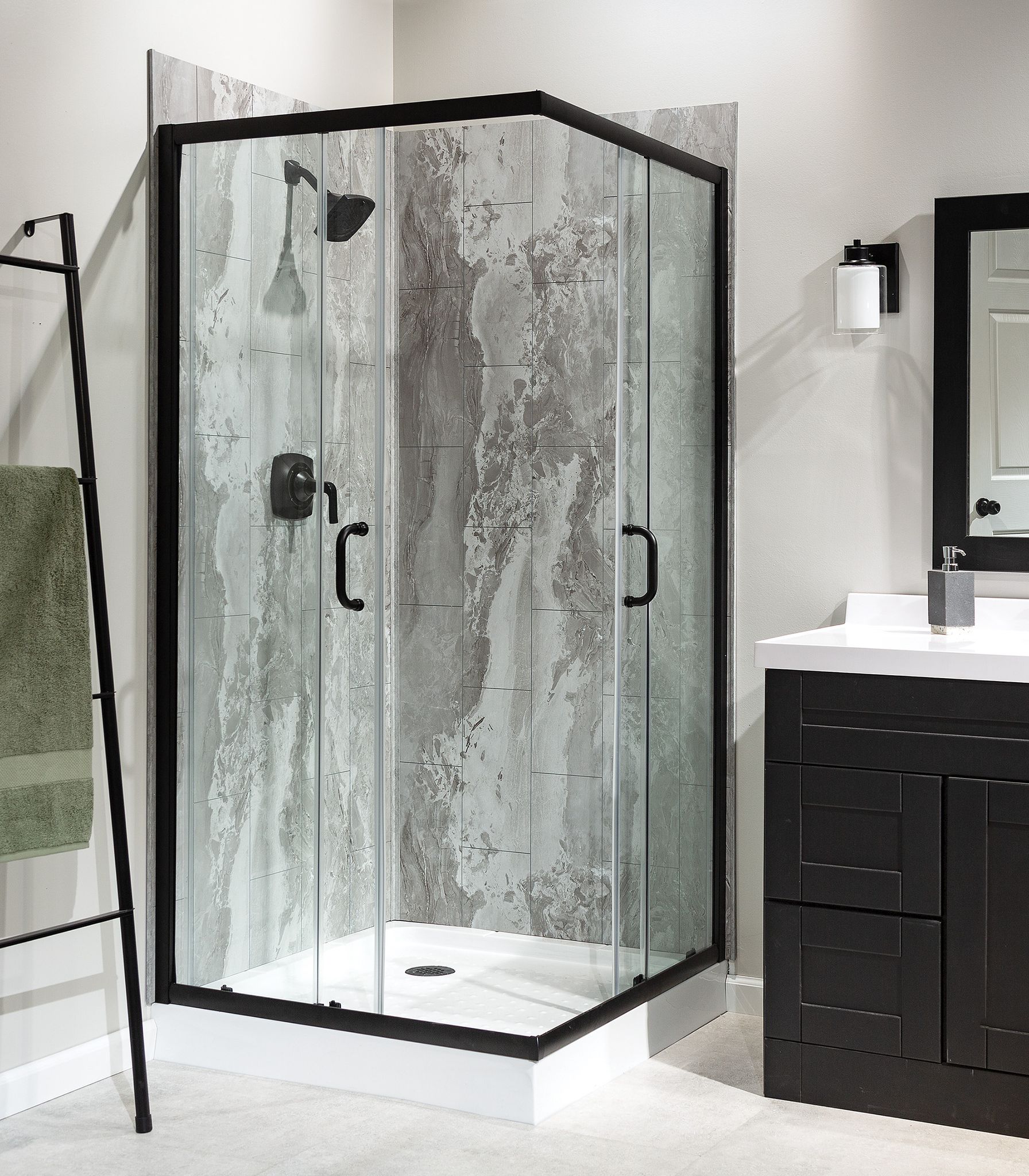 Smoky Sky Shower Wall Kit 36x60x78 | Gramercy Kitchen and Bath