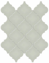 Soft Sage Glossy Arabesque Mosaic | Gramercy Kitchen and Bath