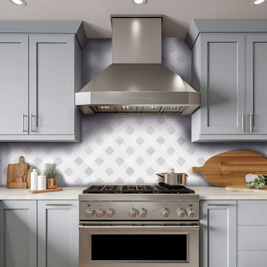 Star & Square White & Grey Mix Marble | Gramercy Kitchen and Bath