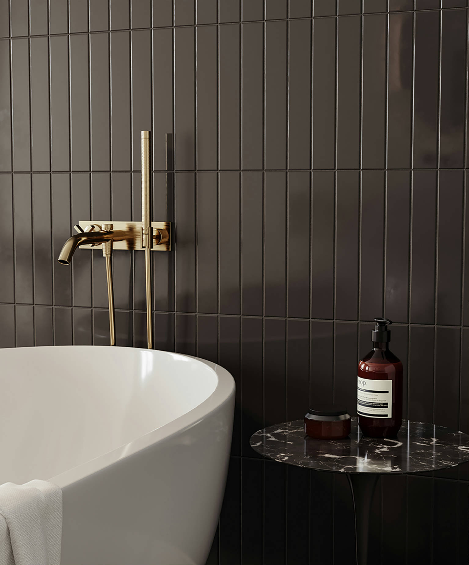 Traditions Retro Black Glossy 2x12  | Gramercy Kitchen and Bath