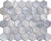 Treasure Blue Dream Onyx 2x2 Carved Hexagon Mosaic | Gramercy Kitchen and Bath