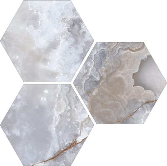 Treasure Blue Dream Onyx 6" Carved Hexagon | Gramercy Kitchen and Bath