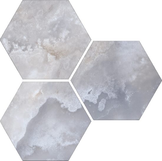 Treasure Blue Dream Onyx 6" Carved Hexagon | Gramercy Kitchen and Bath