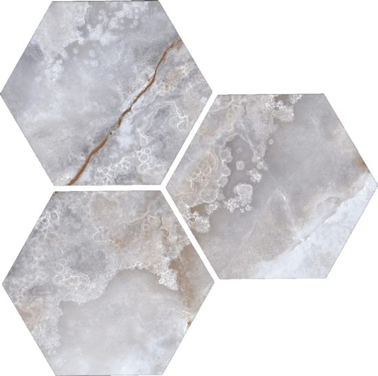 Treasure Blue Dream Onyx 6" Carved Hexagon | Gramercy Kitchen and Bath