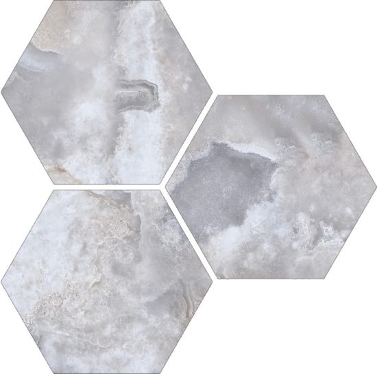 Treasure Blue Dream Onyx 6" Carved Hexagon | Gramercy Kitchen and Bath
