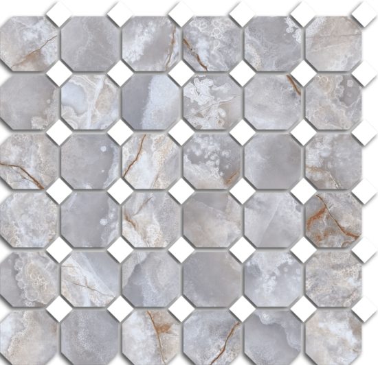 Treasure Blue Dream Onyx Polished Octagon/Dot Mosaic | Gramercy Kitchen and Bath