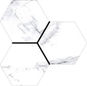 Treasure Ice White Marble 6" Carved Hexagon | Gramercy Kitchen and Bath