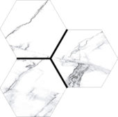 Treasure Ice White Marble 6" Carved Hexagon | Gramercy Kitchen and Bath