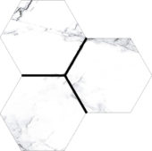 Treasure Ice White Marble 6" Carved Hexagon | Gramercy Kitchen and Bath