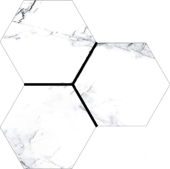 Treasure Ice White Marble 6" Carved Hexagon | Gramercy Kitchen and Bath