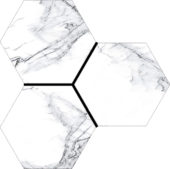 Treasure Ice White Marble 6" Carved Hexagon | Gramercy Kitchen and Bath