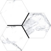Treasure Ice White Marble 6" Carved Hexagon | Gramercy Kitchen and Bath