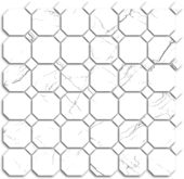 Treasure Ice White Marble Polished Octagon/Dot Mosaic | Gramercy Kitchen and Bath