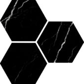 Treasure Midnight Nero 6" Carved Hexagon | Gramercy Kitchen and Bath