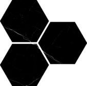 Treasure Midnight Nero 6" Carved Hexagon | Gramercy Kitchen and Bath