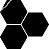 Treasure Midnight Nero 6" Carved Hexagon | Gramercy Kitchen and Bath