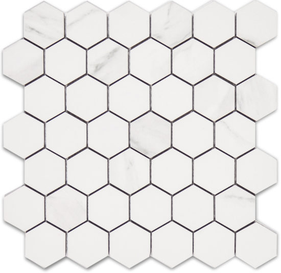 Treasure Statuario 2x2 Polished Hexagon Mosaic | Gramercy Kitchen and Bath