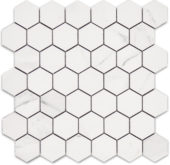 Treasure Statuario 2x2 Polished Hexagon Mosaic | Gramercy Kitchen and Bath