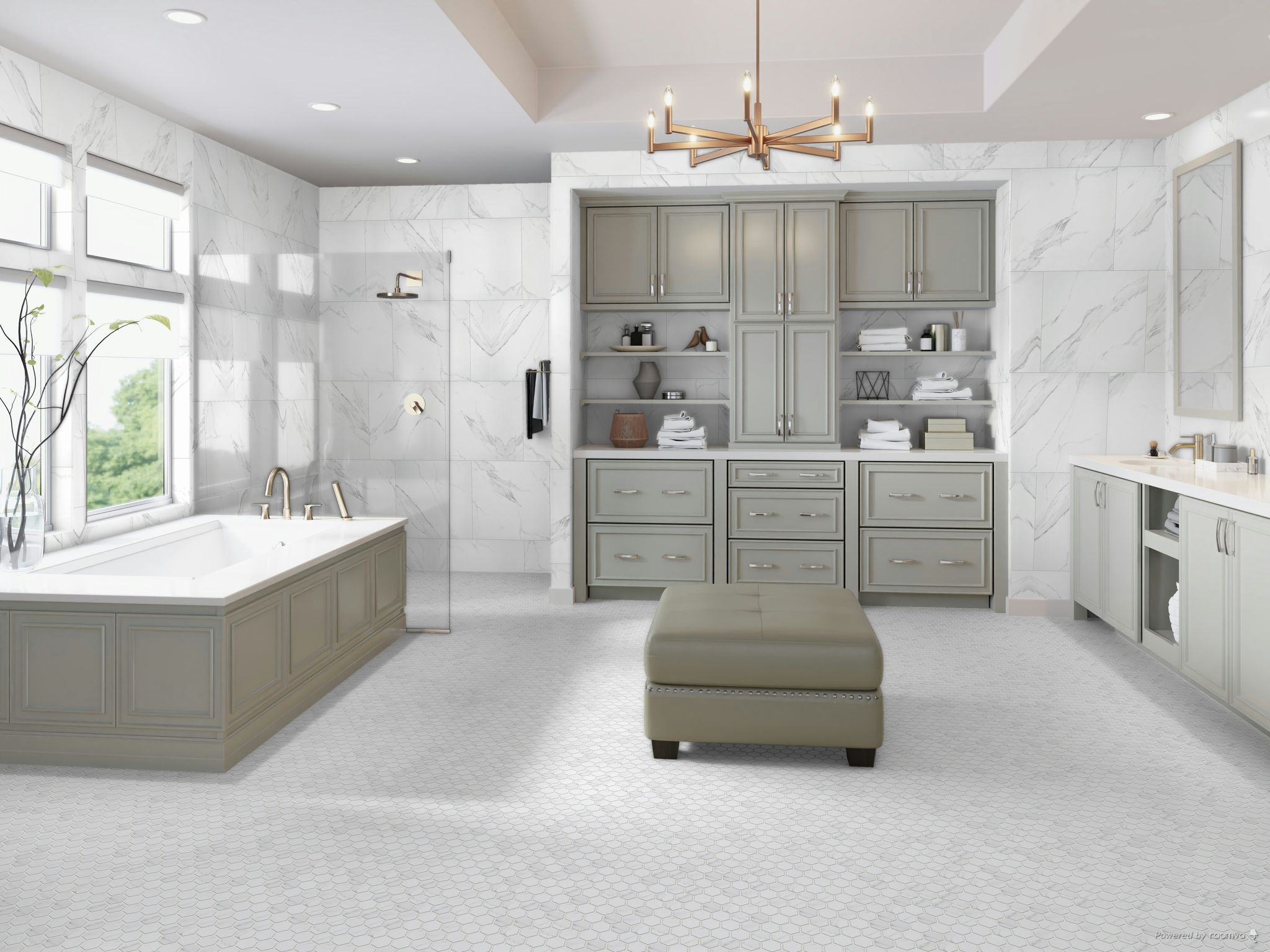 Treasure Statuario Hex and 24x24 | Gramercy Kitchen and Bath