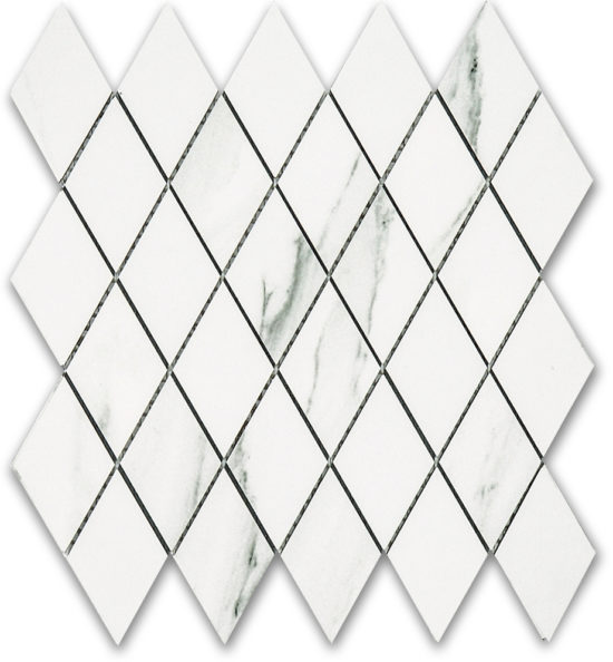 Treasure Statuario Polished Diamond Mosaic | Gramercy Kitchen and Bath