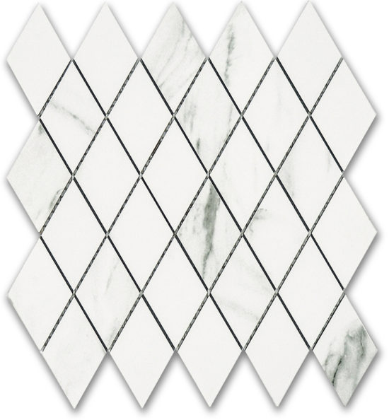 Treasure Statuario Polished Diamond Mosaic | Gramercy Kitchen and Bath