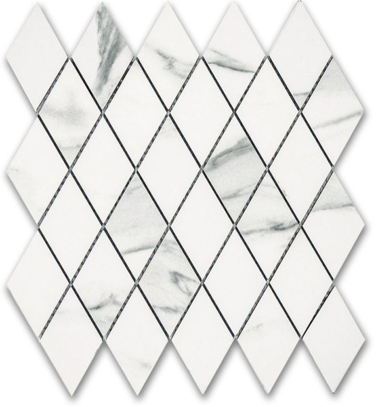 Treasure Statuario Polished Diamond Mosaic | Gramercy Kitchen and Bath