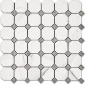 Treasure Statuario Polished Octagon/Dot Mosaic | Gramercy Kitchen and Bath