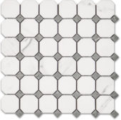 Treasure Statuario Polished Octagon/Dot Mosaic | Gramercy Kitchen and Bath