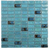 Turquoise Glass And Ceramic Brick 3/4 | Gramercy Kitchen and Bath