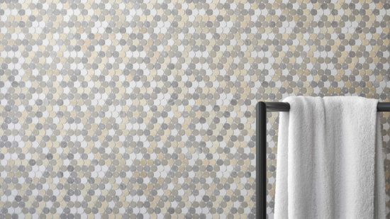 Utopio 1.25 Penny Round Dune Mosaic | Gramercy Kitchen and Bath