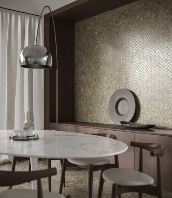 Velutto Ash 1.25x4 Herringbone Mosaic | Gramercy Kitchen and Bath