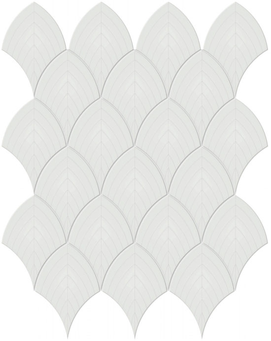 Vintage Grey Glossy Scallop Mosaic
