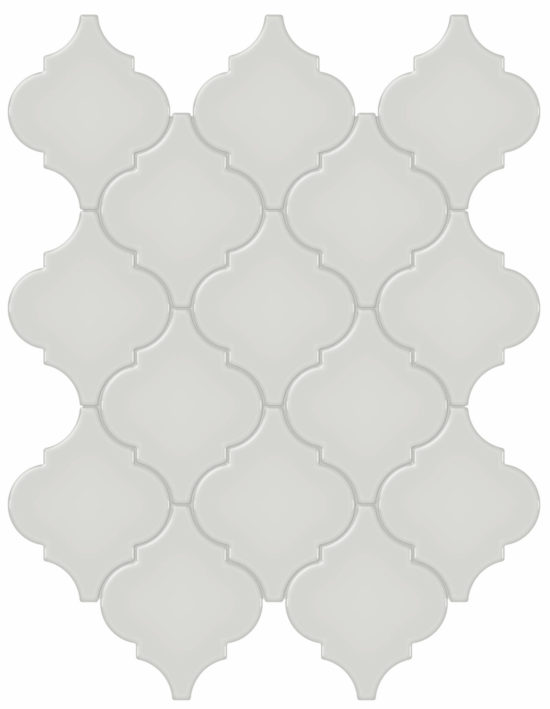 Warm Grey Glossy Arabesque Mosaic