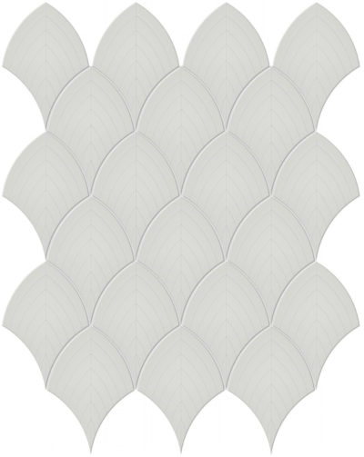 Warm Grey Glossy Scallop Mosaic