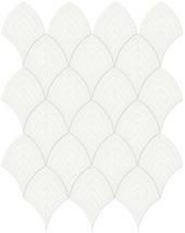 White Glossy Scallop Mosaic | Gramercy Kitchen and Bath