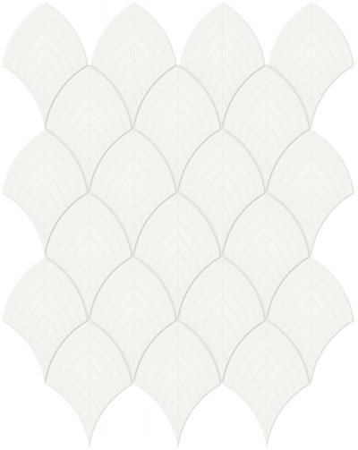 White Glossy Scallop Mosaic