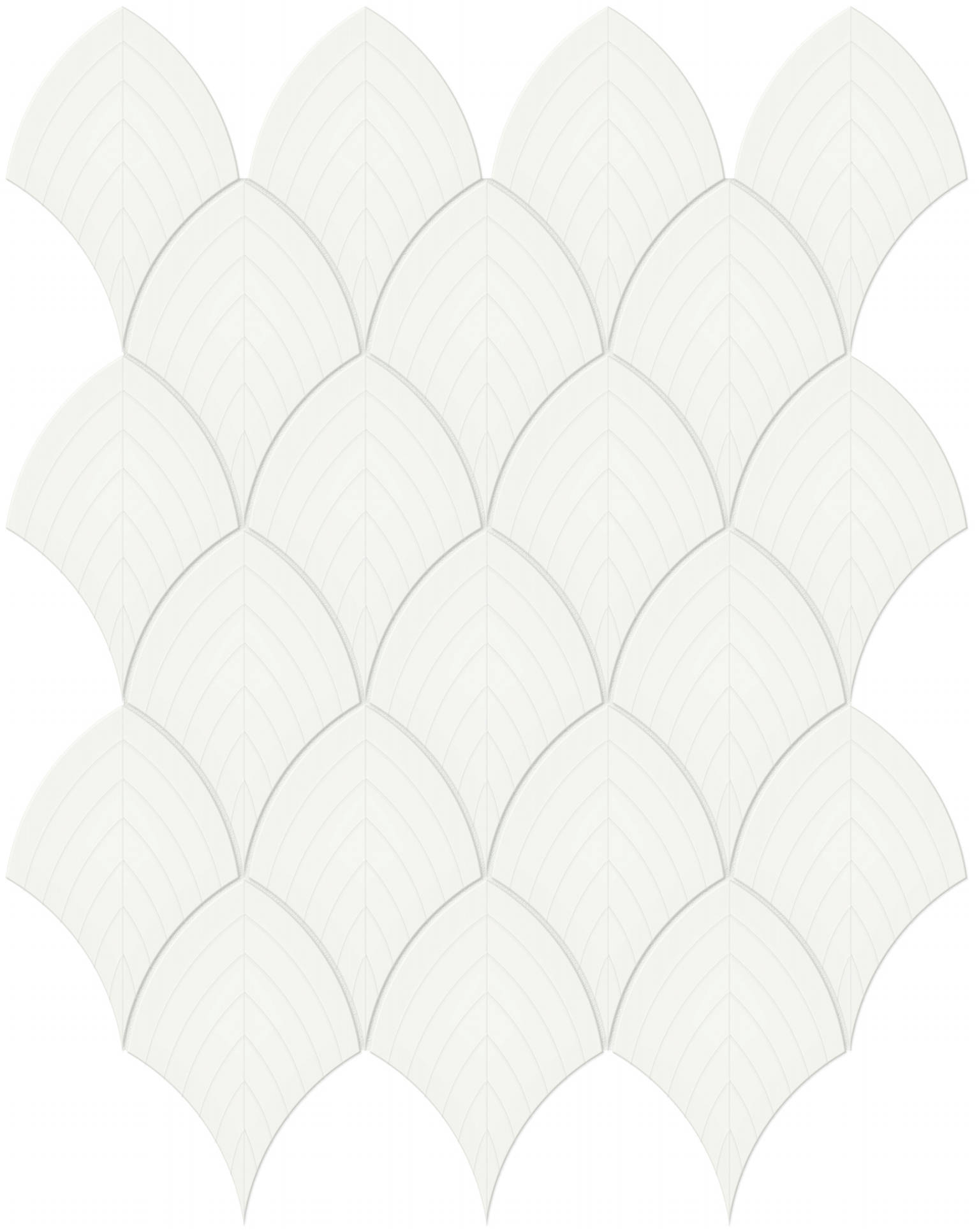 White Glossy Scallop Mosaic