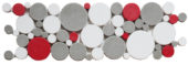 White Grey Red Penny Rounds Interlocking Border | Gramercy Kitchen and Bath