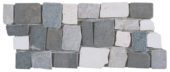 White Light & Dark Grey Cubic Marble Opus Interlocking Border | Gramercy Kitchen and Bath