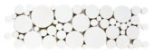 White Reconstituted Round Mosaic Interlocking Border | Gramercy Kitchen and Bath