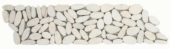 White Sliced Matte Pebble Interlocking Border | Gramercy Kitchen and Bath