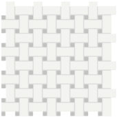 White w/Loft Grey Matte Basketweave Mosaic | Gramercy Kitchen and Bath