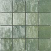 Zellige Glazed Ceramic Soft Green Mix 3"x3" | Gramercy Kitchen and Bath