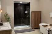 Black Ice Gloss Shower Wall Kit 30x60x94 | Gramercy Kitchen and Bath