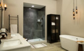 Cracked Slate Gloss Shower Wall Kit 30x60x94 | Gramercy Kitchen and Bath