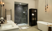 Cracked Slate Gloss Shower Wall Kit 30x60x94 | Gramercy Kitchen and Bath